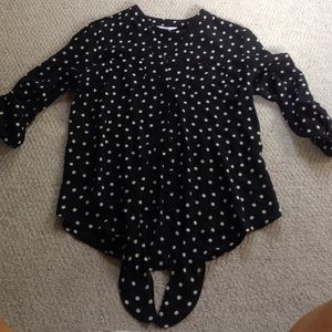 Fancy black polka dot blouse