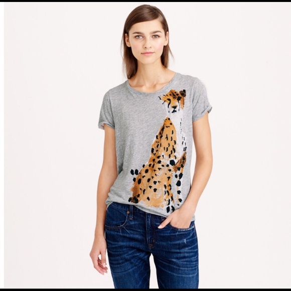 SOLD - Donald Robertson for J Crew cheetah tee - Picture 2 of 3