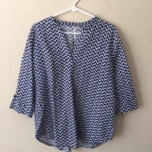 Blue and white chevron shirt