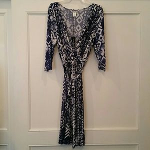 Christine V Faux Wrap Dress with belt tie