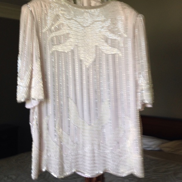 Judith Ann 100% silk light pink silver beading