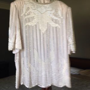 Judith Ann 100% silk light pink silver beading