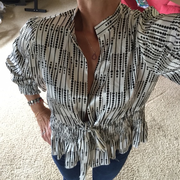 Black and white polka dot blouse - Picture 2 of 2