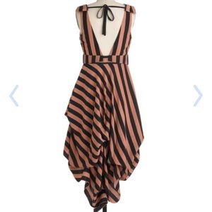 Stunning pink striped minuet dress with low back