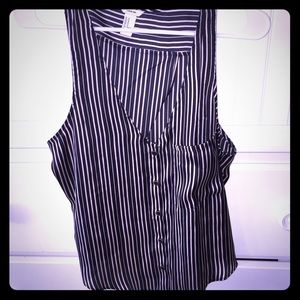 Navy Pin Stripe Tank