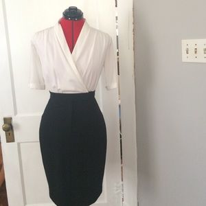 Calvin Klein white and black dress.