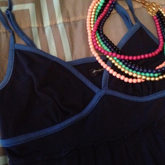 Navy and royal blue sun dress.