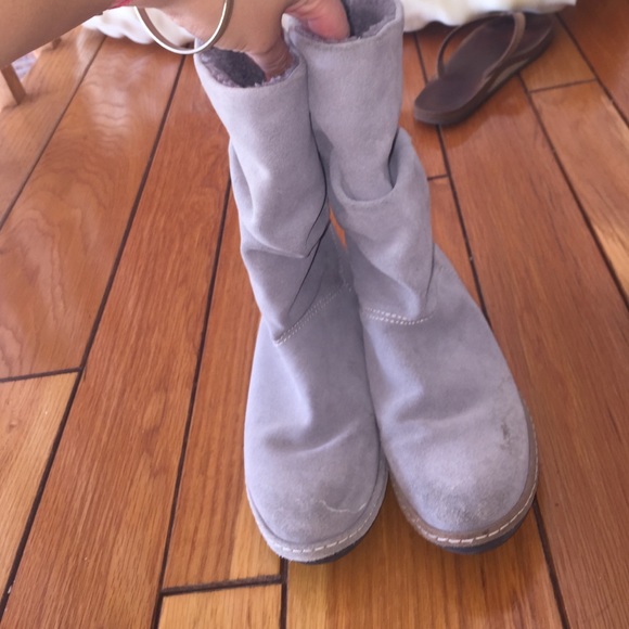 Gray Land's End Suede Slouchy Boots
