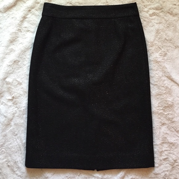J. Crew pencil skirt black w/ gold accent