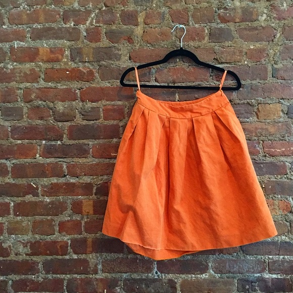 French Connection Orange Pleated skirt