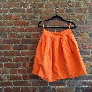 French Connection Orange Pleated skirt