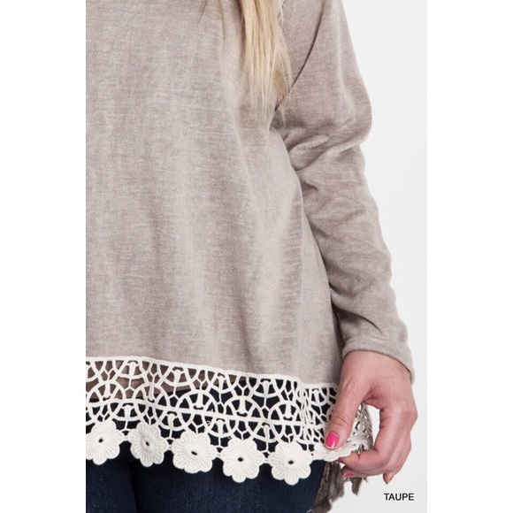 SOLD OUT! Taupe Knit Scoop Neck Top - Picture 4 of 4