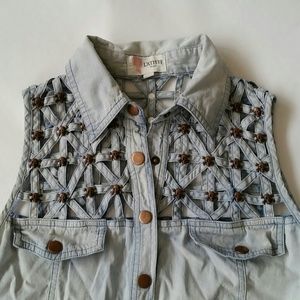 Skull Denim Vest Top