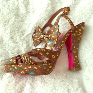 Betsey Johnson Floral Print Heels