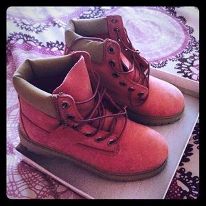 Pink timberland boots