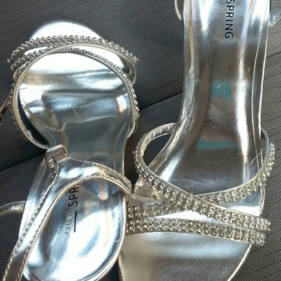 Silver formal shoes