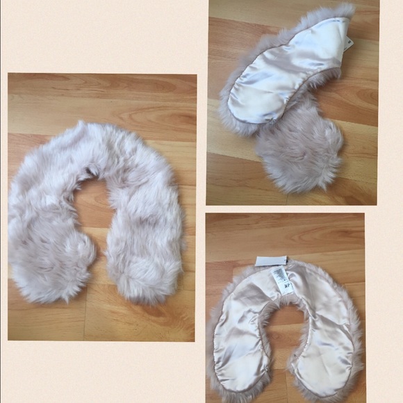 H&M beige faux fur neck warmer