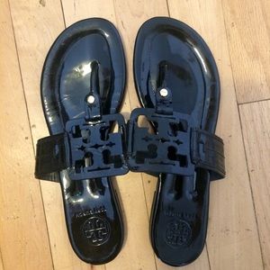 8 Black Patent Tory Burch Miller Sandals USEDTWICE