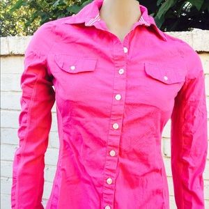 Hot pink long sleeve dress shirt