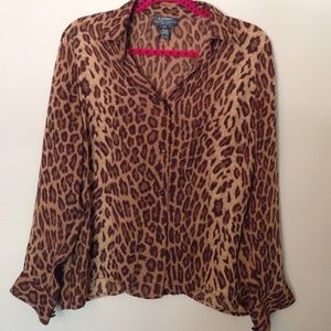 Ralph Lauren Silk Leopard Print Blouse