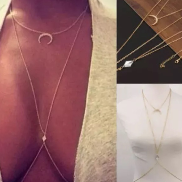 Zara Jewelry - Body belly necklace gold chain summer