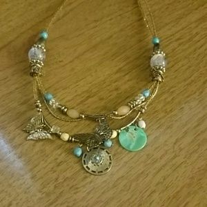 Gold butterfly necklace