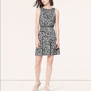LOFT Ink Floral Tie Waste Dress