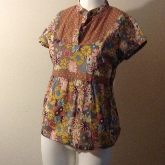 Brown floral top