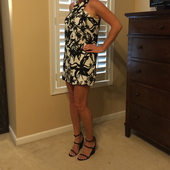 Black and white shirt dress