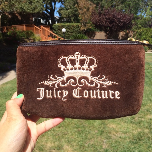 Juicy Couture brown velour clutch