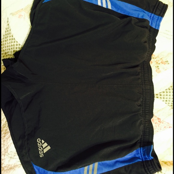 Adidas blue and gray athletic shorts 👍