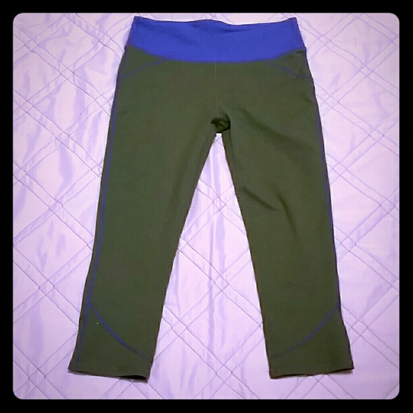 Gray and Purple Athletic Capris