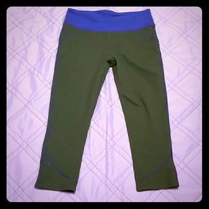 Gray and Purple Athletic Capris