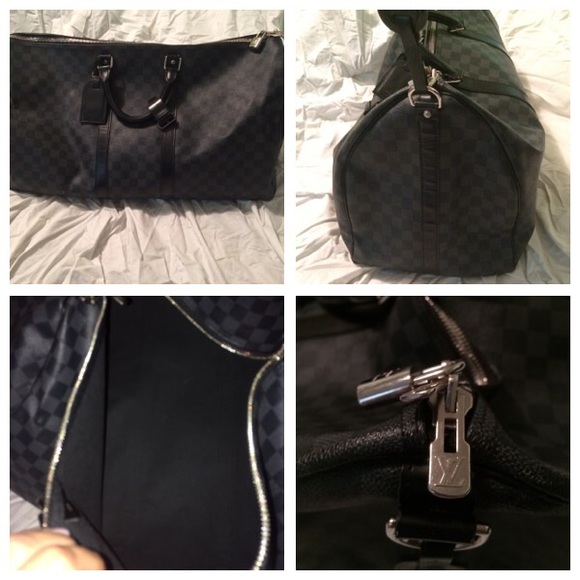 Louis Vuitton Keepall Bandoulière 55 Black Damier - Picture 1 of 3