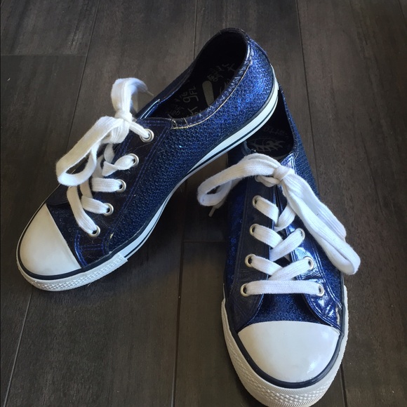 Gotta Flurt sparkly blue knock off converse