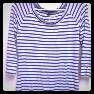 Navy and White 3/4 sleeve shirt