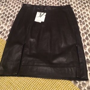 Black Leather DVF Pencil Skirt