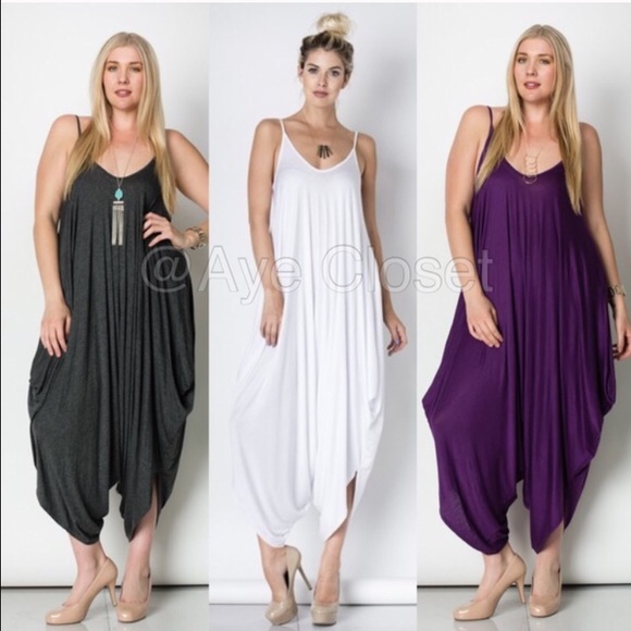 Plus size Romper harem palazzo pants jumpsuit - Picture 4 of 6