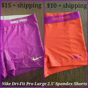 2x Nike Pro Dri-Fit 2.5' Spandex Shorts  (L)