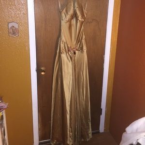 Gold beaded long dress
