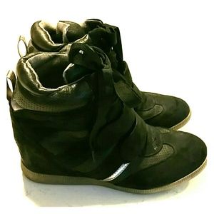 Black Wedge Sneakers