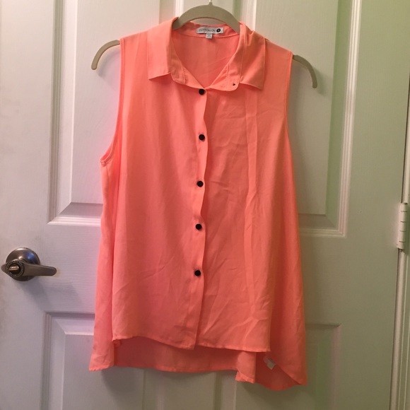 Cotton On Tops - Neon pink sleeveless button down