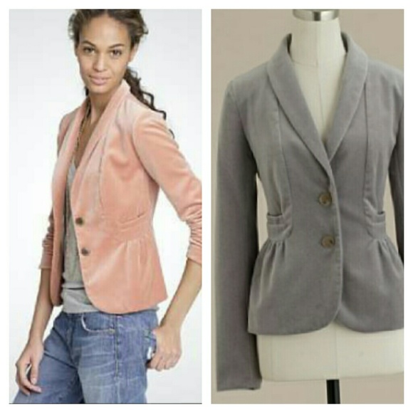 J. Crew Jackets & Blazers - J.Crew grey velvet Eden blazer, size 8