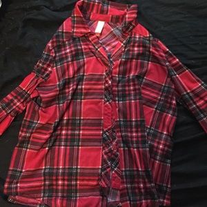 Red Plaid Button Up Shirt