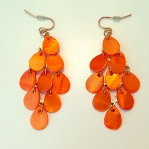 Orange teardrop earrings