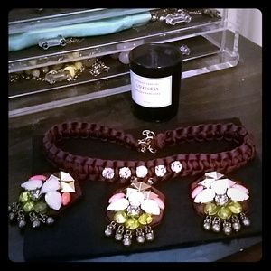 J.Crew Studs and Stones Embroidered Necklace