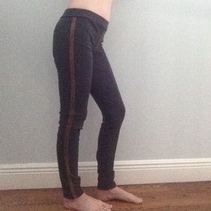 Authentic Haute Hippie suede stripe leggings szS