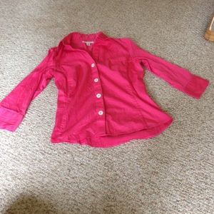 Pink button up shirt