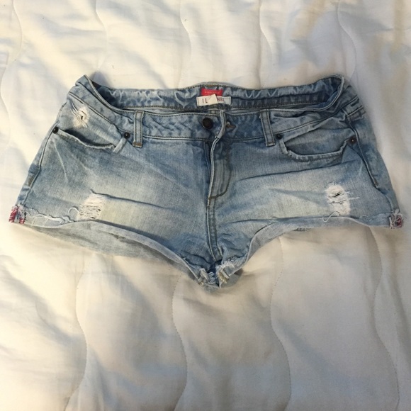 Denim short shorts