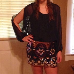 Blue tribal print dress